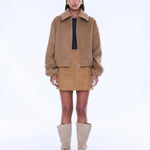 Maeve Wool Blend Bomber in Sand (Copy) Ena Pelly
