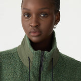 Textured Wool Popover Vest in Green BASSIKE