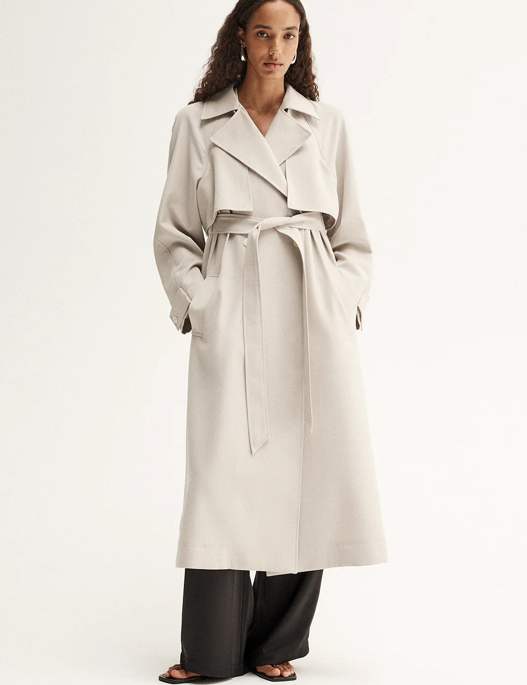 Nova Trench Coat in Pebble Elka Collective