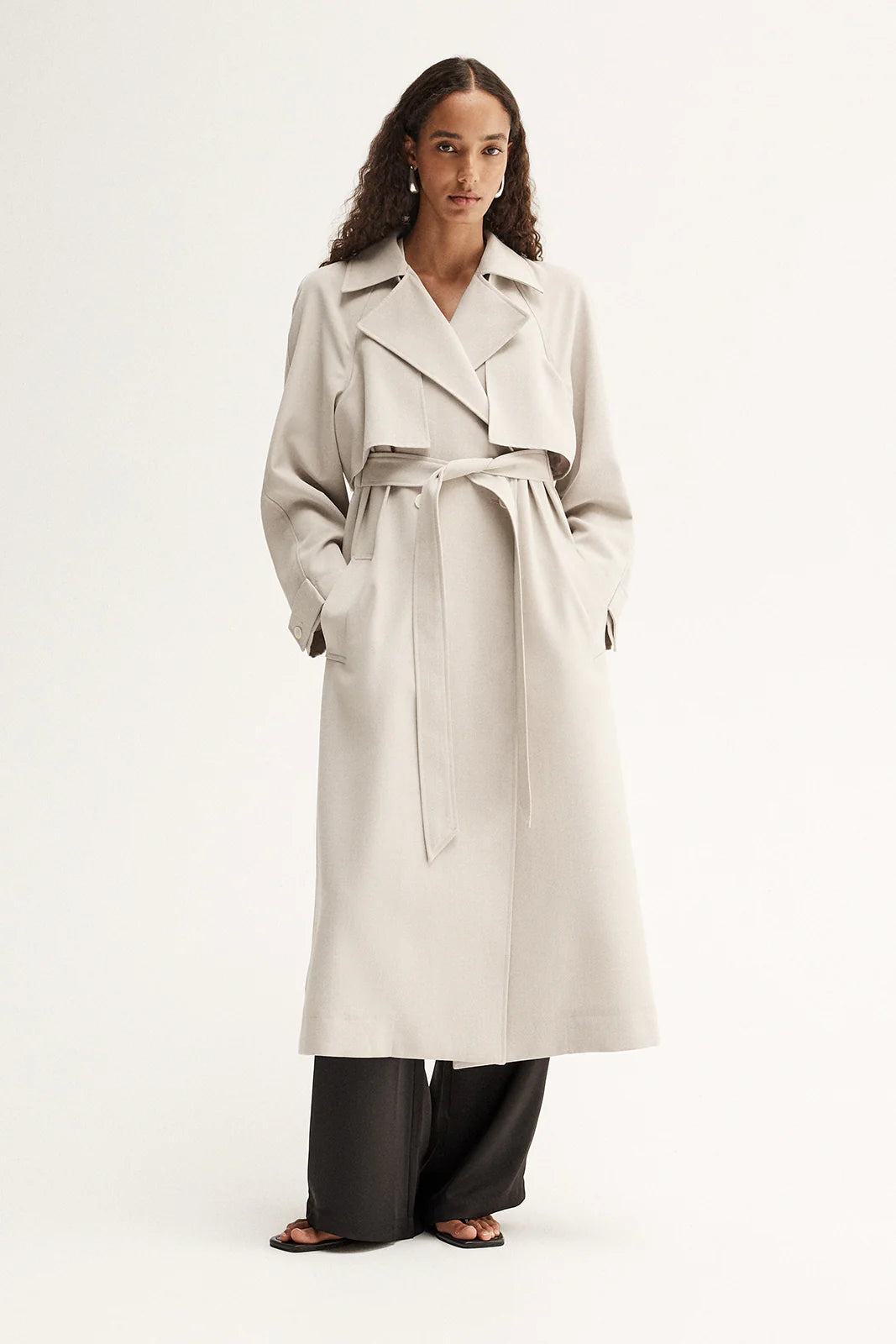 Nova Trench Coat in Pebble Elka Collective