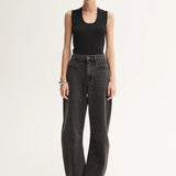 Chelsea Barrel Leg Jean in Black Elka Collective