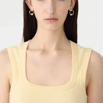 Low Scooped Rib Tank in Yellow Bassike