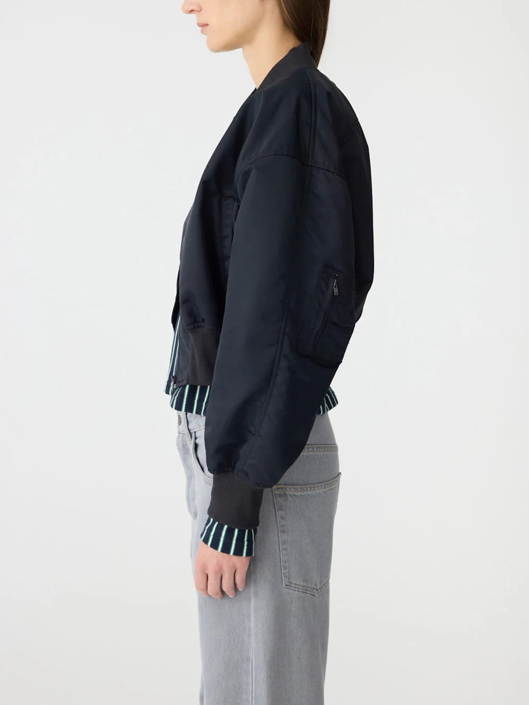Recycled Cropped Bomber Jacket BASSIKE