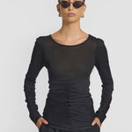 Black boatneck top long sleeve viktoria and woods at clothlifestyle boutique 