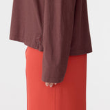 Boyfriend Heritage Long Sleeve T-Shirt in Cocoa BASSIKE