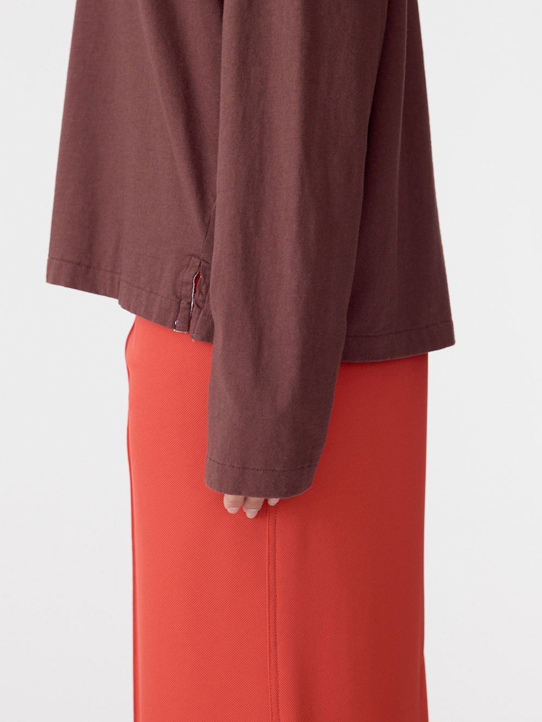 Boyfriend Heritage Long Sleeve T-Shirt in Cocoa BASSIKE