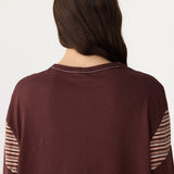 Moto L/S T-Shirt in Cocoa/Pink