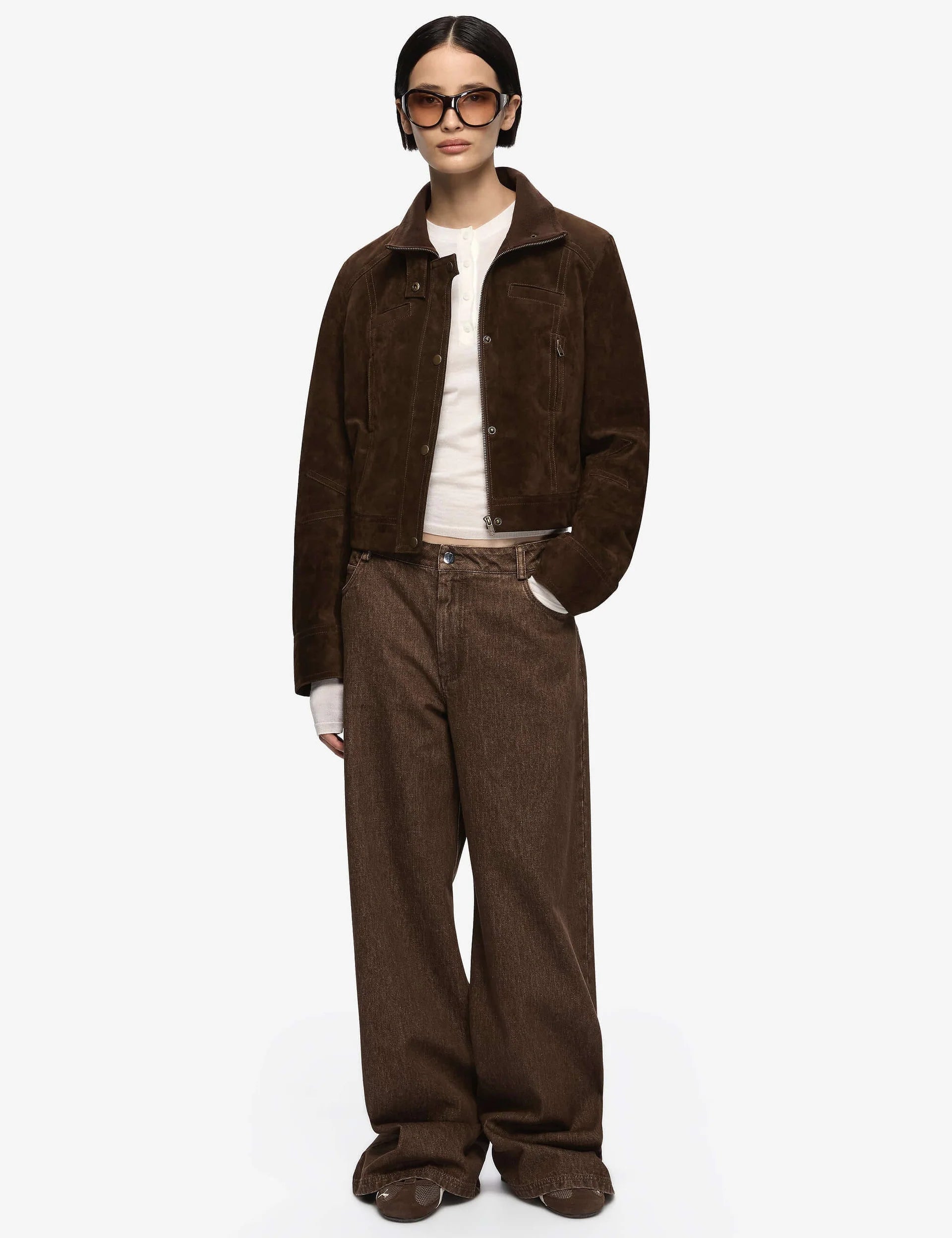 Hunter Suede Jacket in Dark Chocolate Bec and Bridge