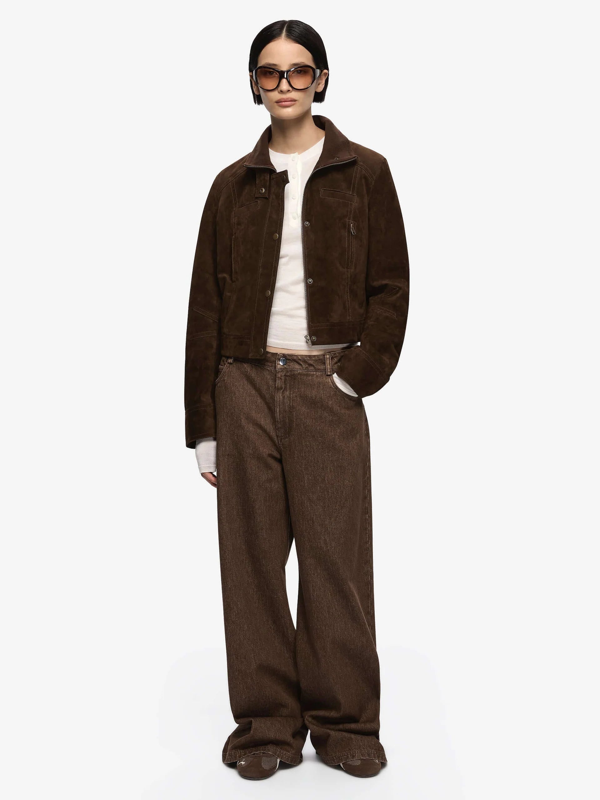 Hunter Suede Jacket in Dark Chocolate Bec and Bridge