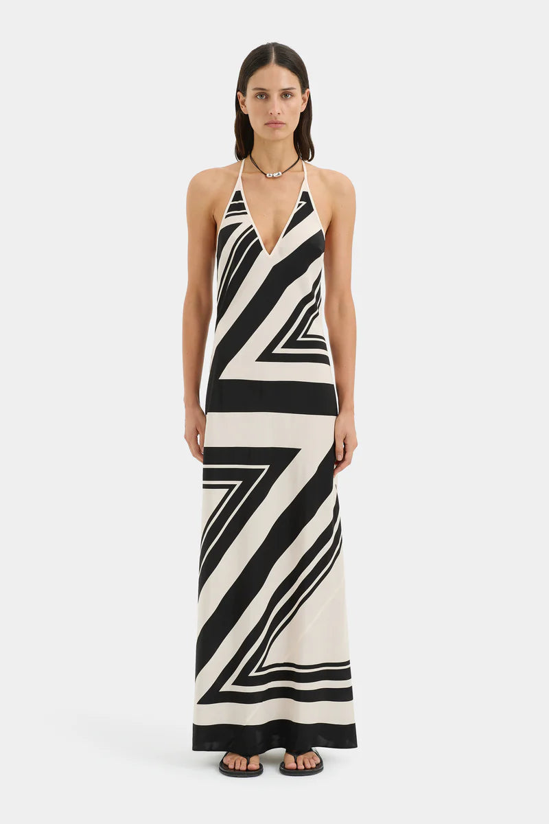 V neck maxi slip dress patterned by Sir. Clothlifestyle Boutique 