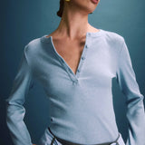 Clique Rib Henley in Blue