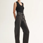 Chelsea Barrel Leg Jean in Black Elka Collective