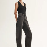 Chelsea Barrel Leg Jean in Black Elka Collective