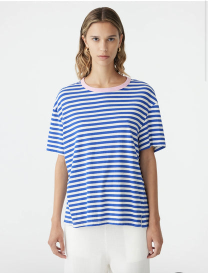 Vintage Stripe Boyfriend Shirt Sleeve Tee