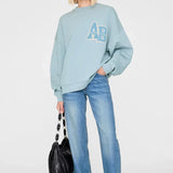 Miles Letterman Sweatshirt in Pastel Blue