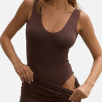 Reina Bodysuit in Chocolate Bayse Brand