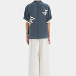 Lilou Short Sleeve Shirt in Charcoal Blue Sir.