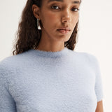 Mochi Knit Tee in Pale Blue