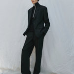 Thorpe Trouser in Black Pinstripe Viktoria + Woods