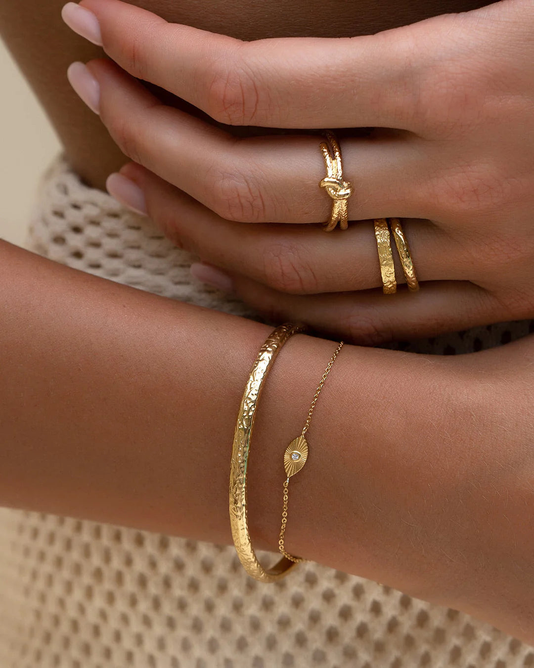 Evil Eye Gold Bracelet Arms of Eve