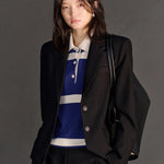 Rival Polo in Blue Stripe Viktoria + Woods