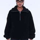 Winnie 1/4 Zip Polo in Black