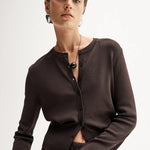 Victoria Knit Cardigan Chocolate Elka Collective