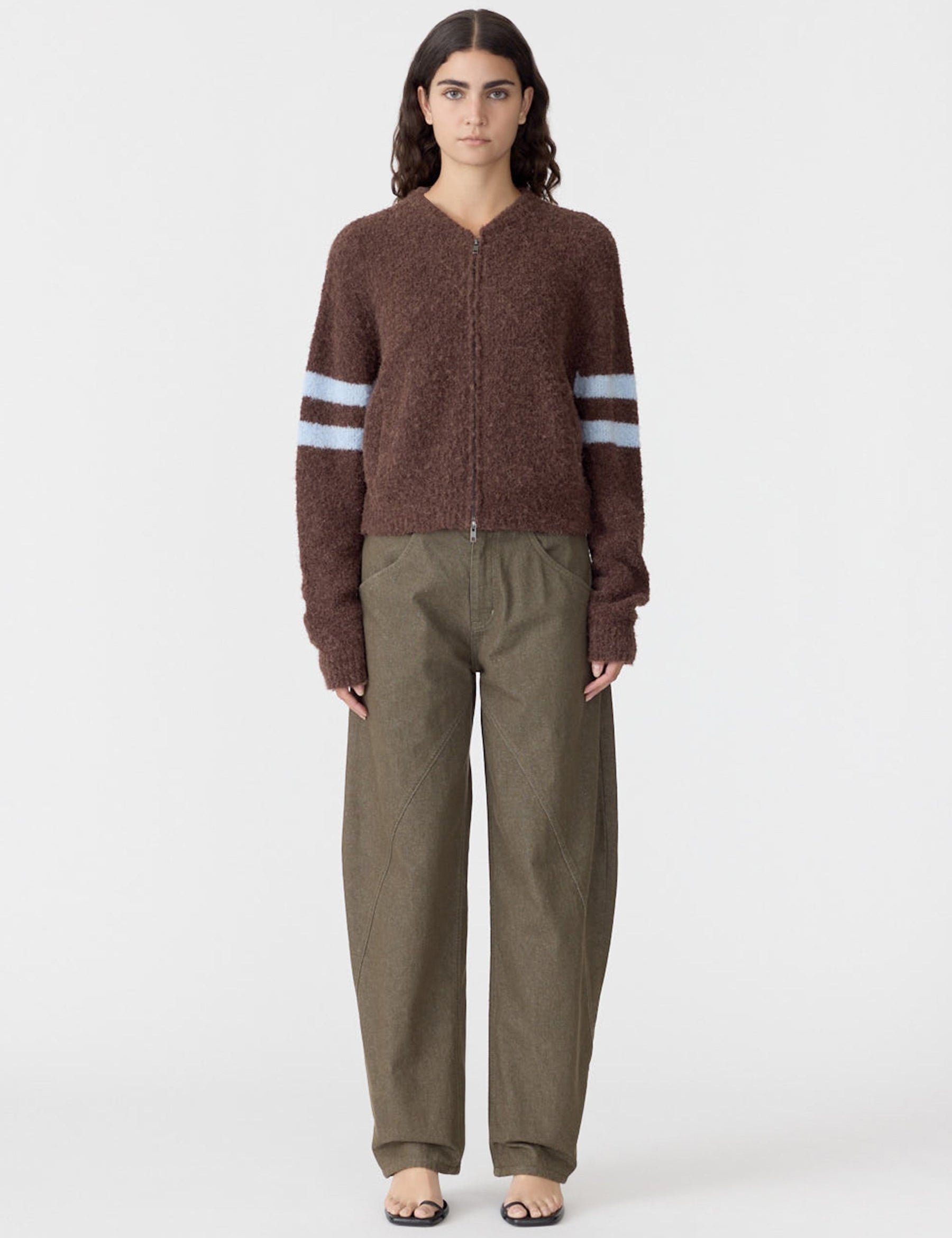 Wool Alpaca Zip Up Knit BASSIKE