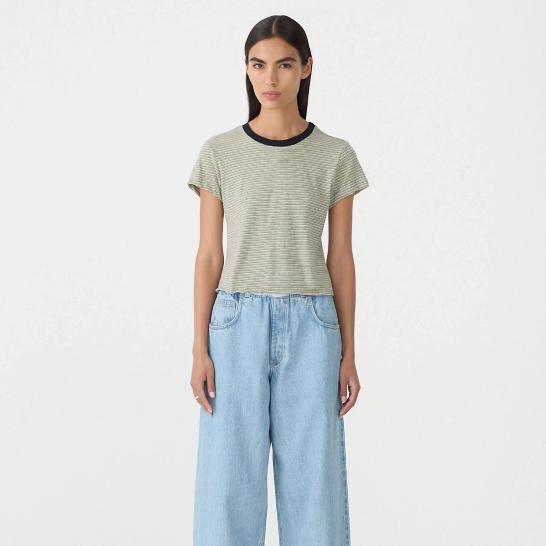 Stripe Raw Edge Baby T-Shirt BASSIKE