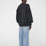 Miles Sweatshirt in Washed black and Leopard
