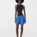 Cobalt Cotton Tennis Short in Cobalt Blue BASSIKE