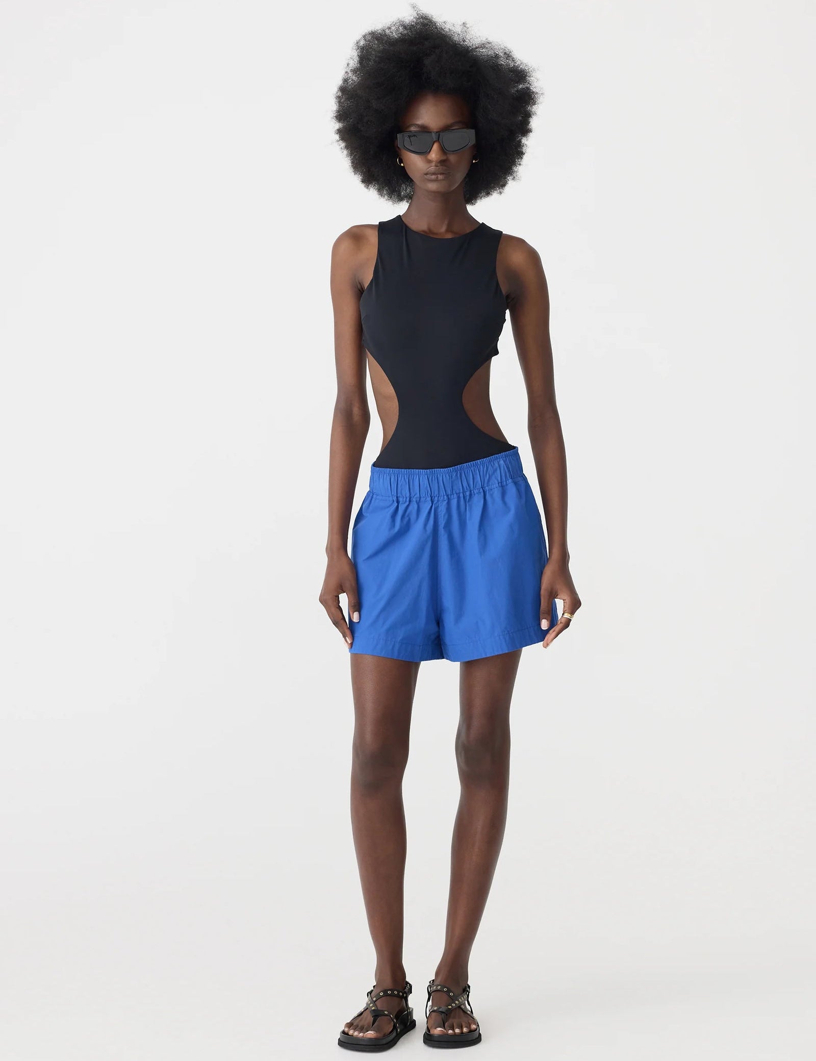Cobalt Cotton Tennis Short in Cobalt Blue BASSIKE