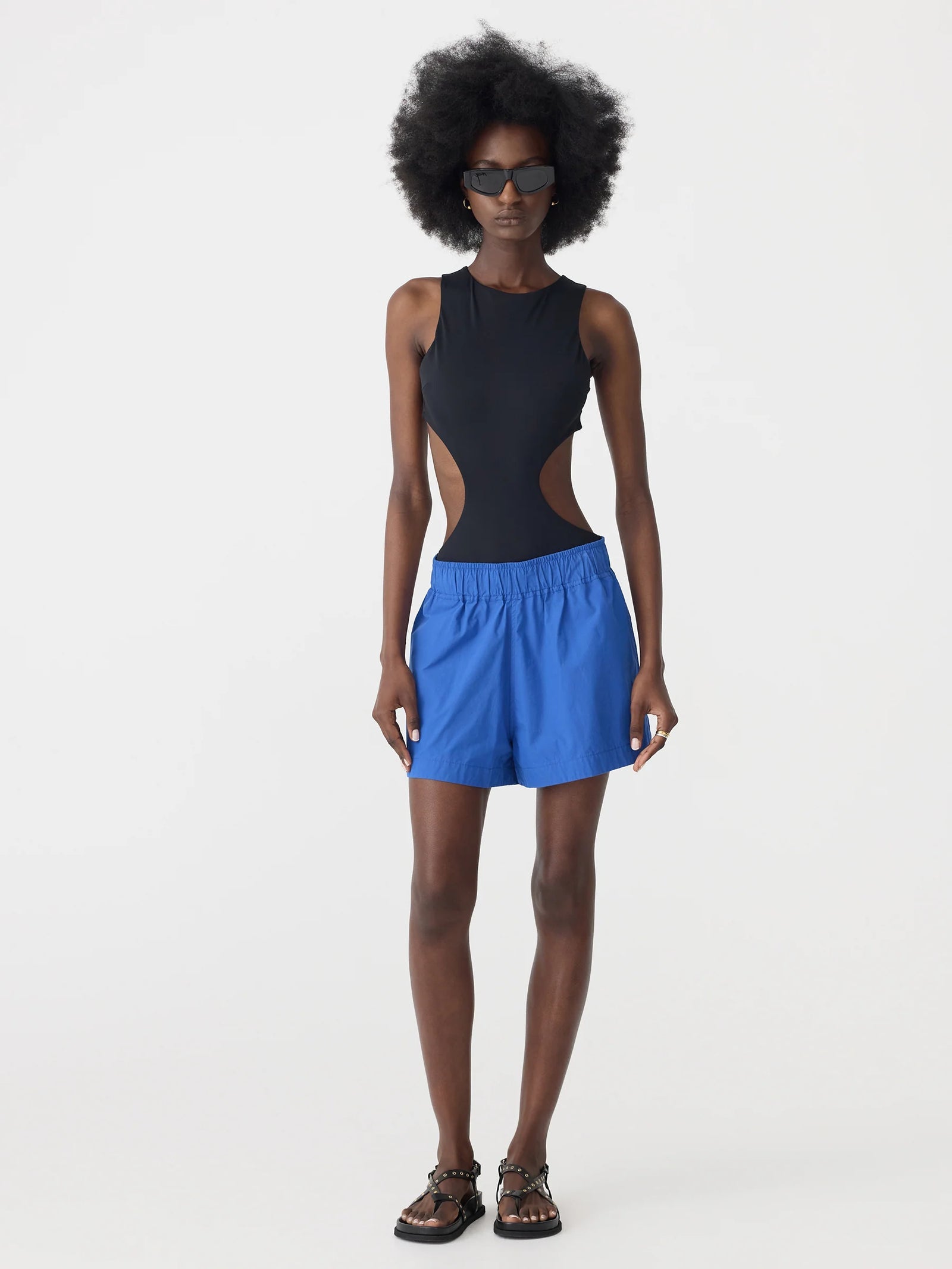 Cobalt Cotton Tennis Short in Cobalt Blue BASSIKE