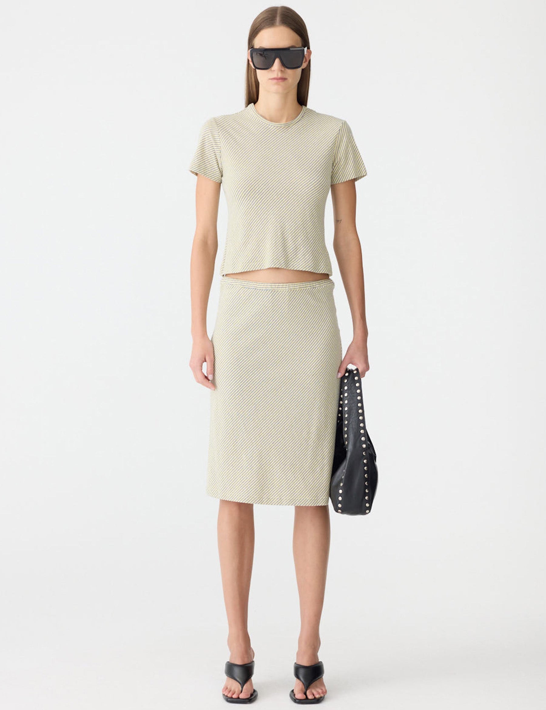 Bias Stripe Baby T-Shirt in Yellow/Purple BASSIKE