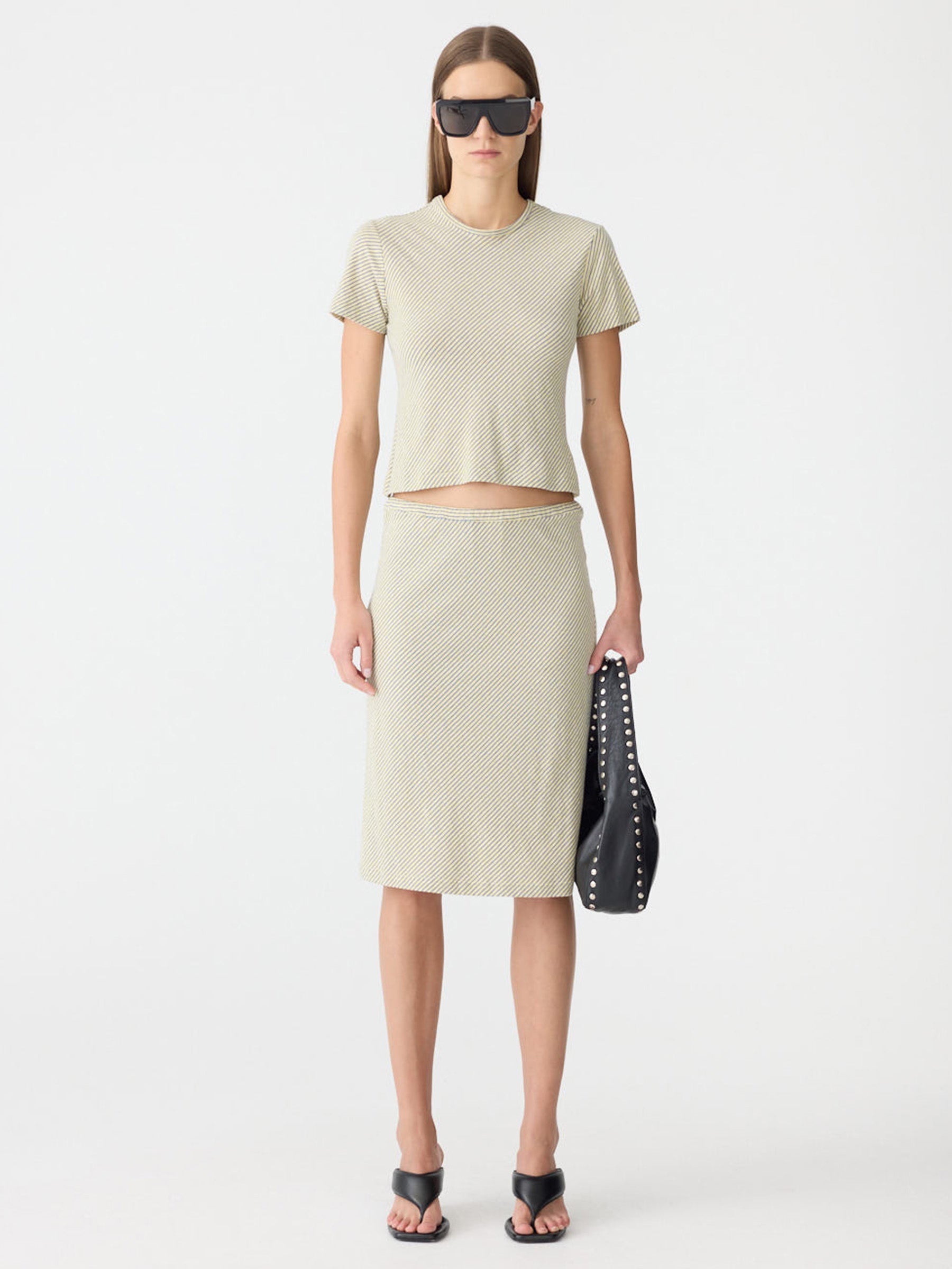 Bias Stripe Baby T-Shirt in Yellow/Purple BASSIKE