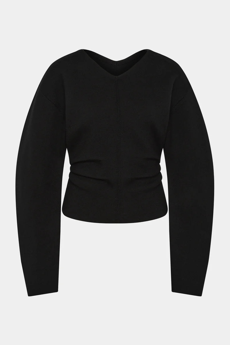 Ayana Merino Sweater in Black Sir.