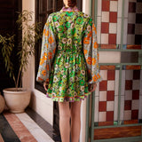 Orange Blossom Spliced Mini Dress