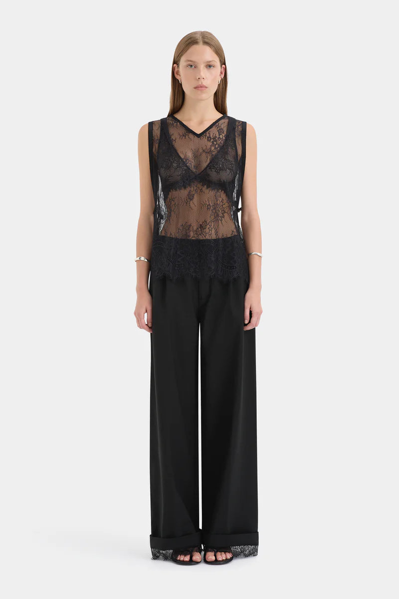 Ingrid Lace Top in Black Sir.