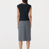 Sheer Rib V Neck Muscle Tank Bassike