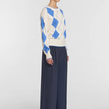 Lucky Knit Sweater in Argyle Print Viktoria + Woods