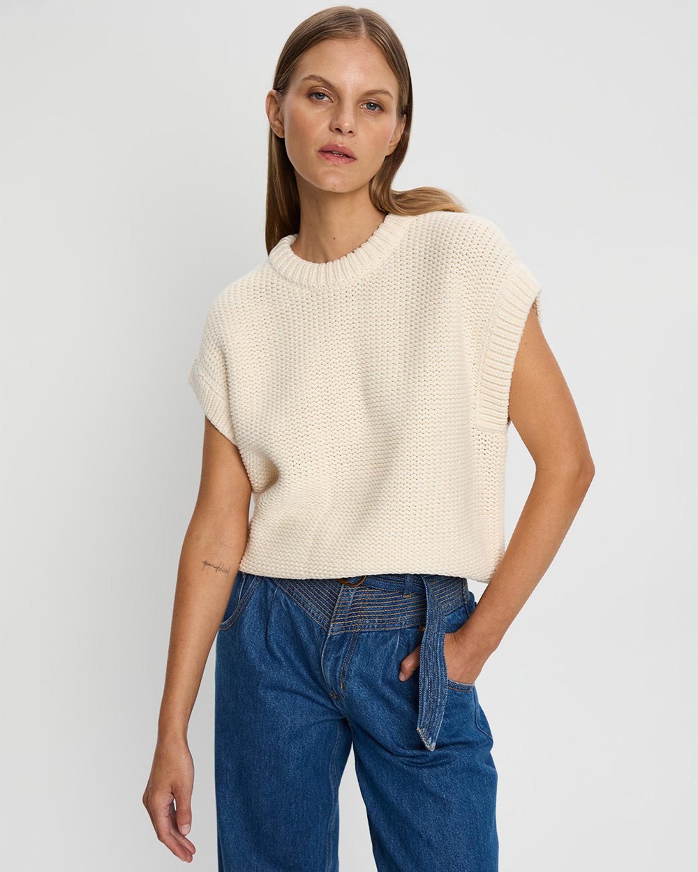 Olessia Knit Sweater in Cream