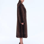 Nova Longline Fur Jacket in Brown Ena Pelly