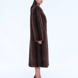 Nova Longline Fur Jacket in Brown Ena Pelly