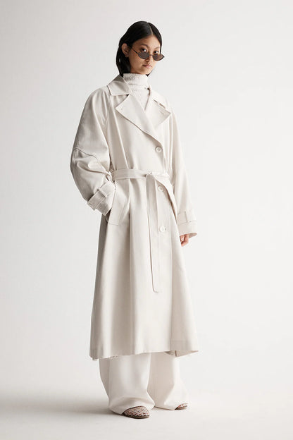 Leonara Trench Coat in Bone