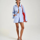 Tailored Short In Blue Stripe