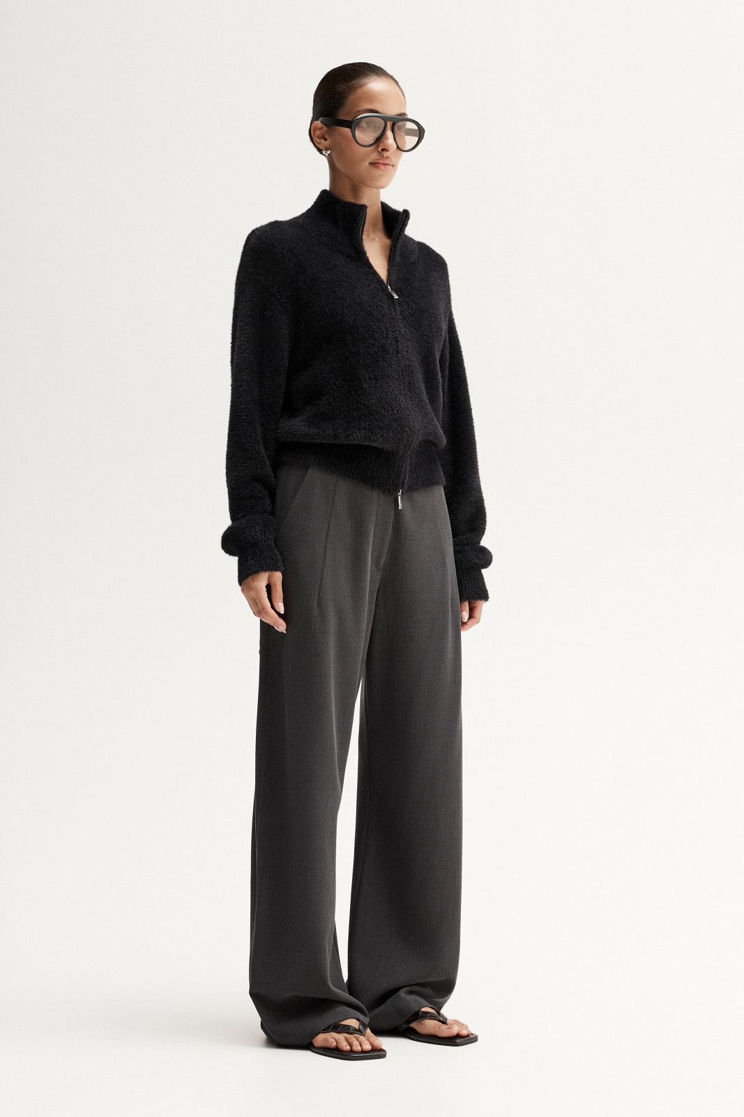 Leon Knit Cardigan in Black Elka Collective