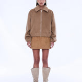 Maeve Wool Blend Bomber in Sand (Copy) Ena Pelly