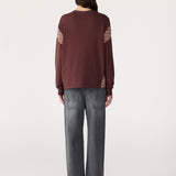Moto L/S T-Shirt in Cocoa/Pink