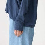 Long Sleeve Circle Top in Midnight Blue Bassike