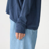 Long Sleeve Circle Top in Midnight Blue Bassike